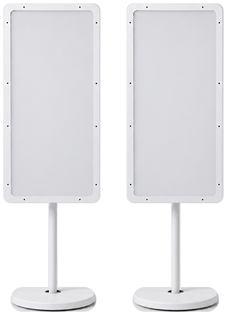 Two freestanding Studio Pod Flex Light Panels