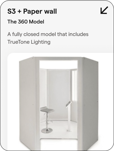 Studio Pod S3+, privacy-wall lobby pod